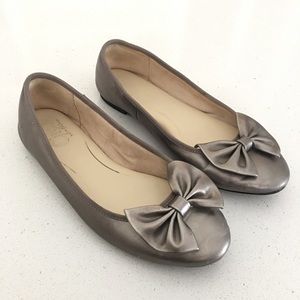 Sam Edelman Metallic Silver Bow Toe Ciera Flats